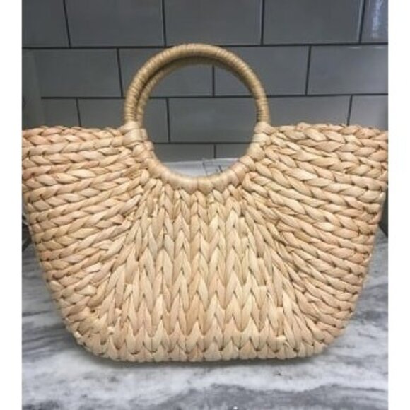 New Summer Rattan Bag for Women Straw Hand-woven Top-handle Handbag Beach - Picture 1 of 1